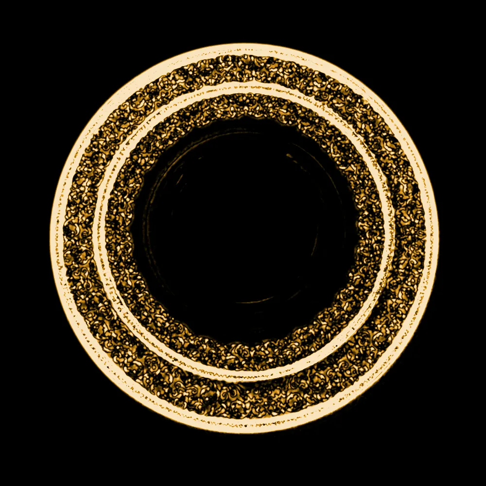 A plate drawn as a gold engraving